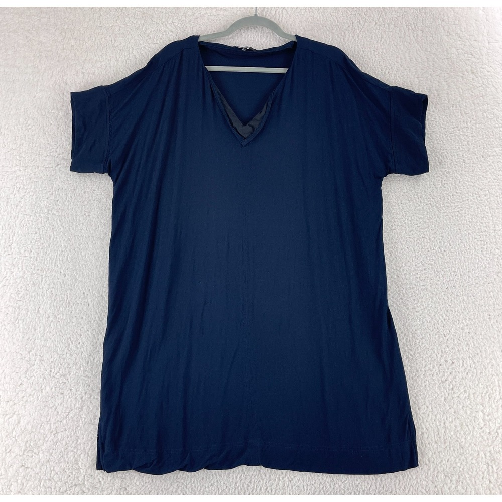 Madewell‎ Novel Shift Dress Womens Size XXL Blue V-Neck Short Sleeve Pullover